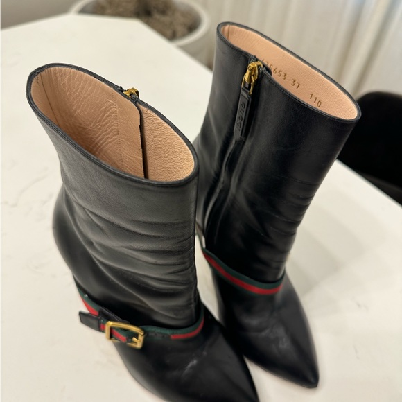 gucci nappa black leather boots sylvie size 37 - Picture 3 of 9